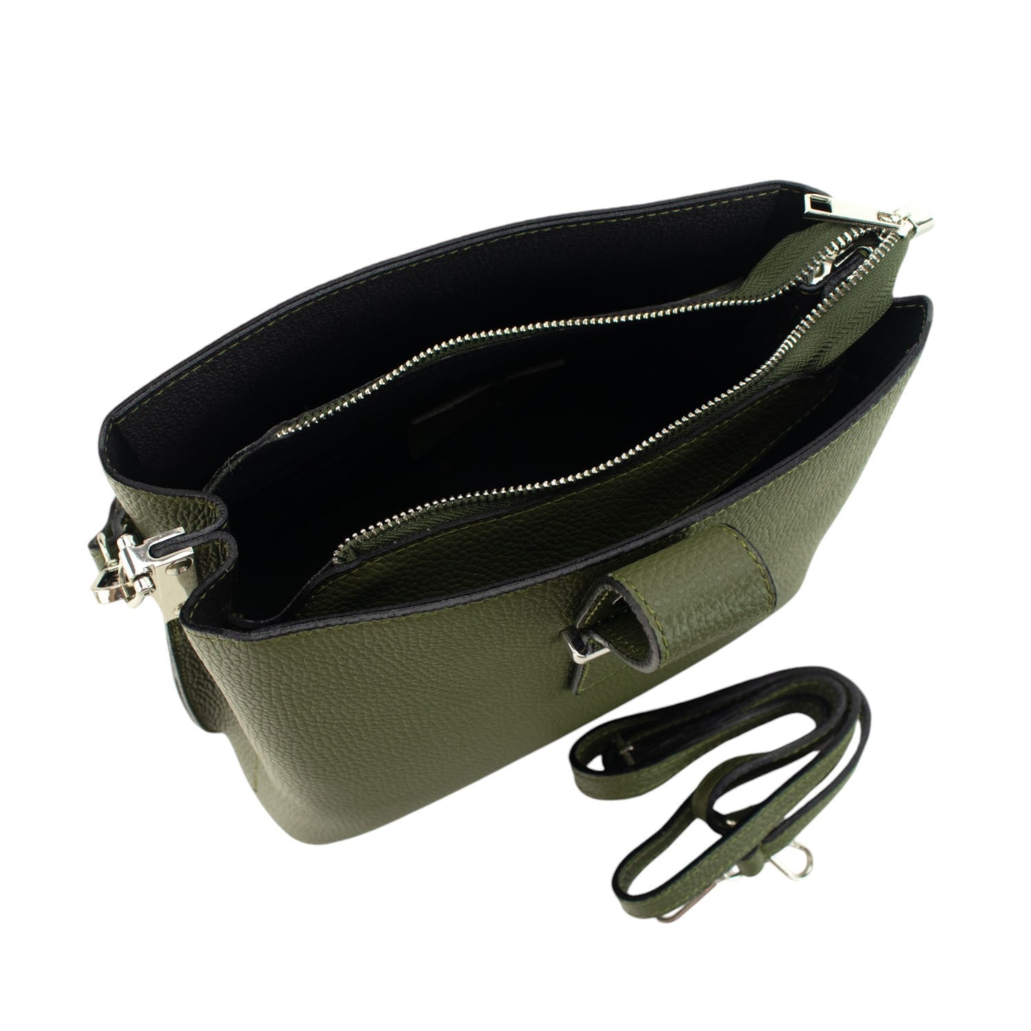 Bolso de Piel Pregato Eterea Verde oliva - KimondoShop