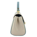 Bolso de Piel Pregato Idillio Bicolor Azul claro Beige - KimondoShop
