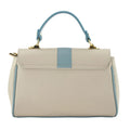 Bolso de Piel Pregato Idillio Bicolor Azul claro Beige - KimondoShop