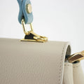 Bolso de Piel Pregato Idillio Bicolor Azul claro Beige - KimondoShop