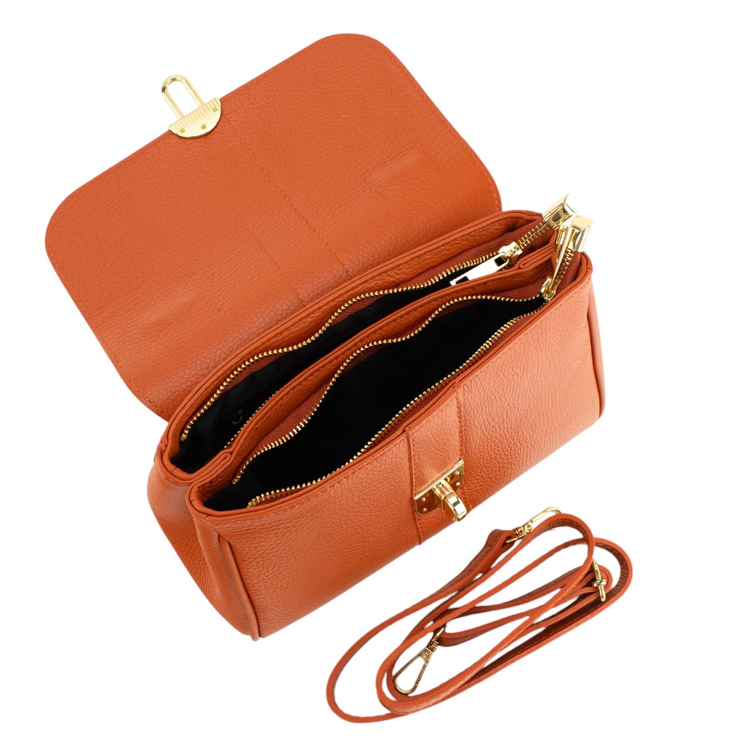 Bolso de Piel Pregato Idillio Naranja - KimondoShop