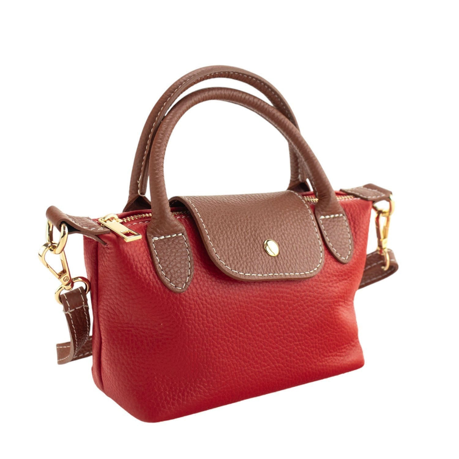 Bolso de Piel Pregato Piuma Rojo - KimondoShop