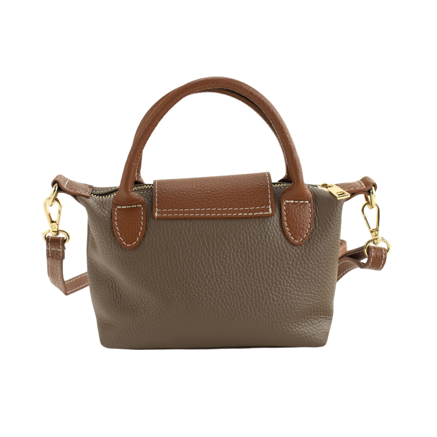 Bolso de Piel Pregato Piuma Taupe - KimondoShop