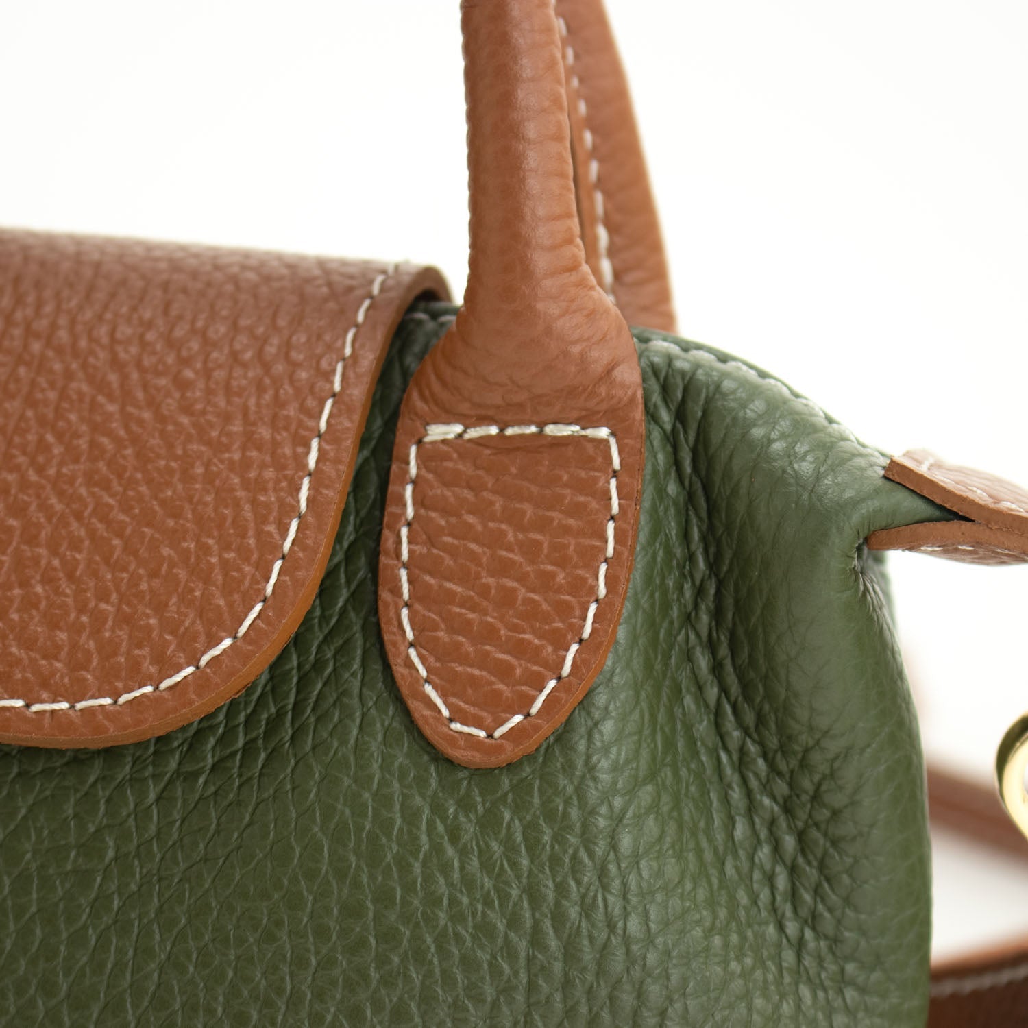 Bolso de Piel Pregato Piuma Verde oliva - KimondoShop