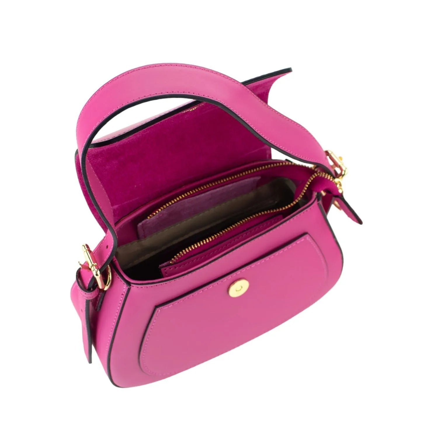 Bolso de Piel Pregato Sigma Fucsia - KimondoShop