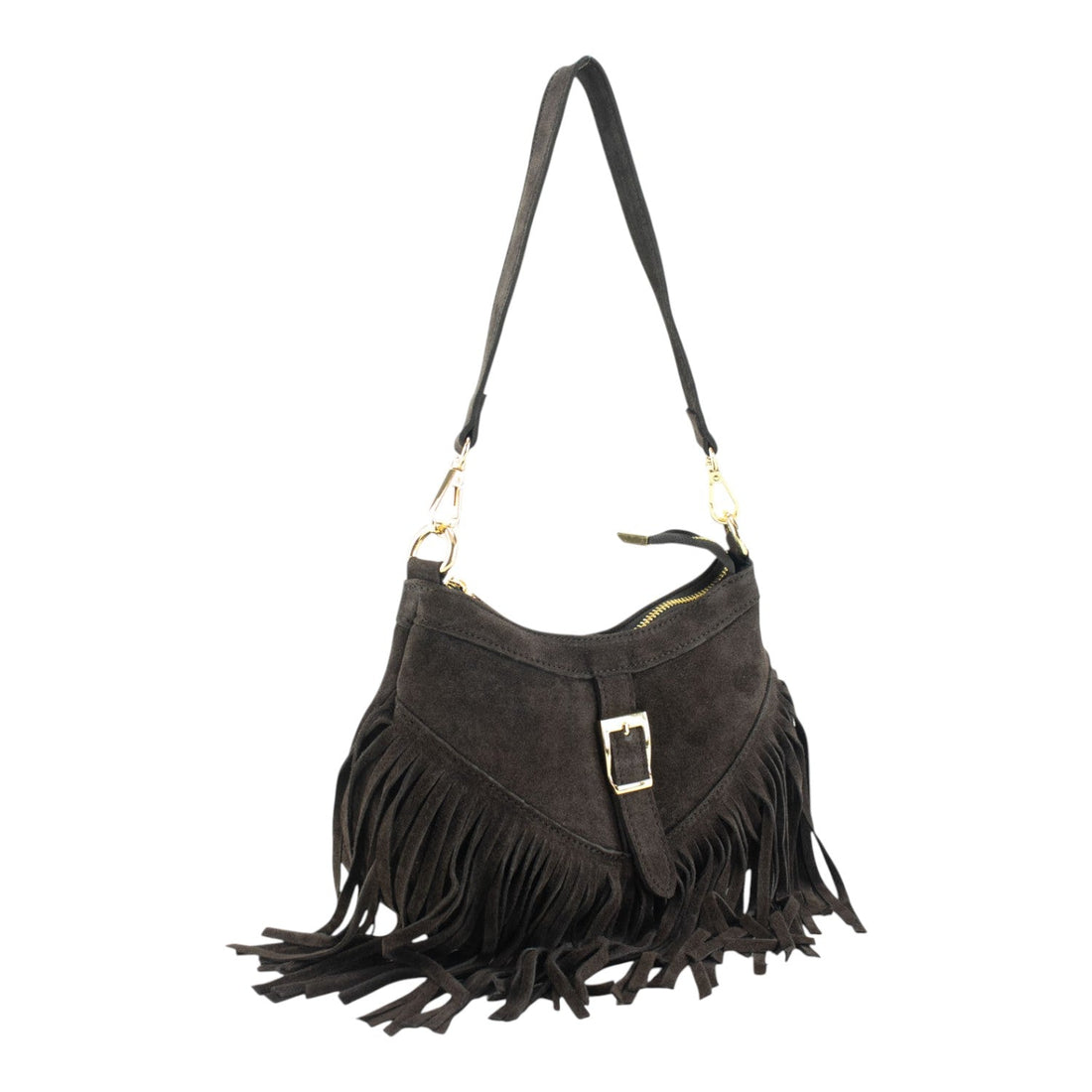 Bolso en piel Pregato Aube Ante Chocolate - KimondoShop
