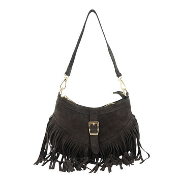 Bolso en piel Pregato Aube Ante Chocolate - KimondoShop