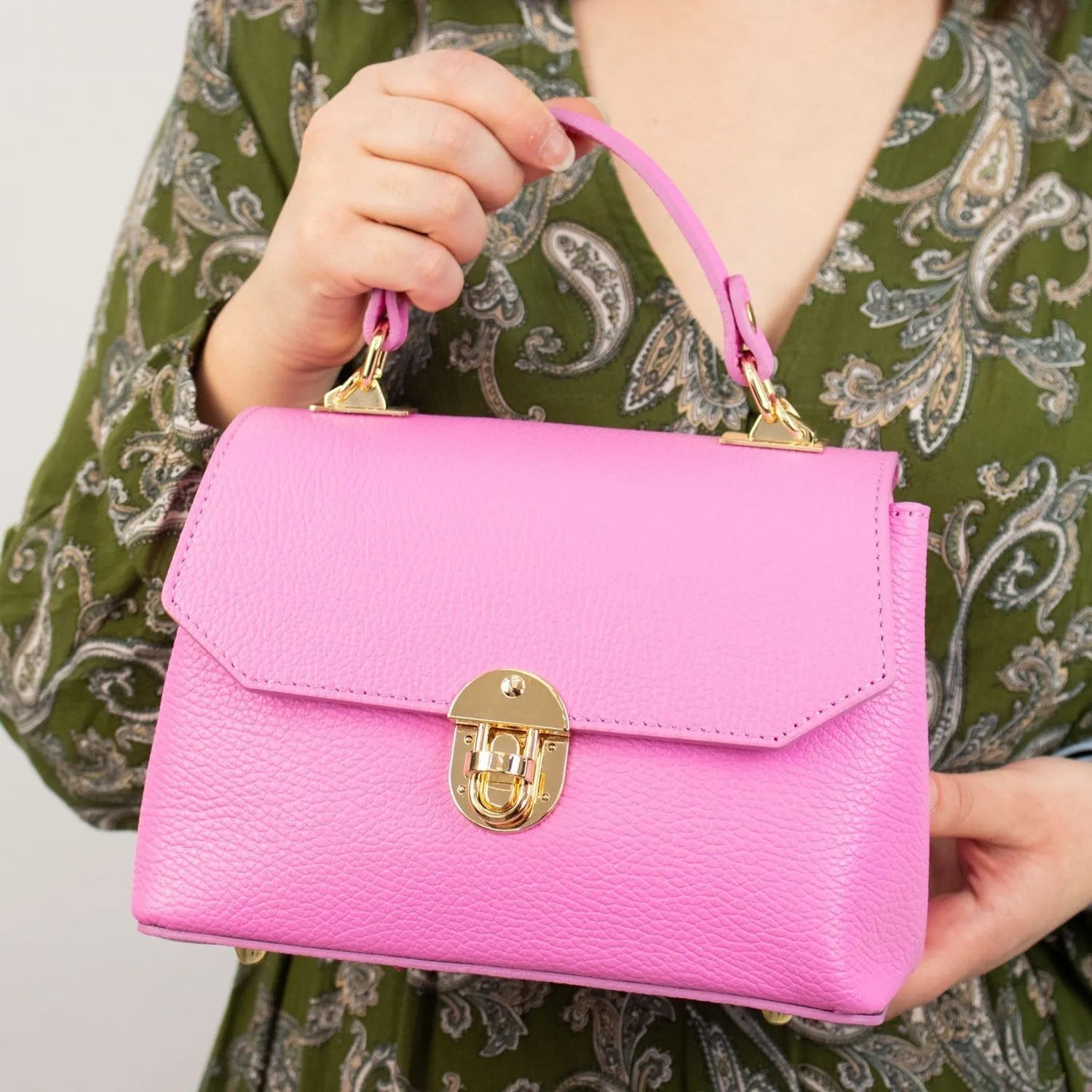 Bolso en Piel Pregato Carezza Rosa - KimondoShop