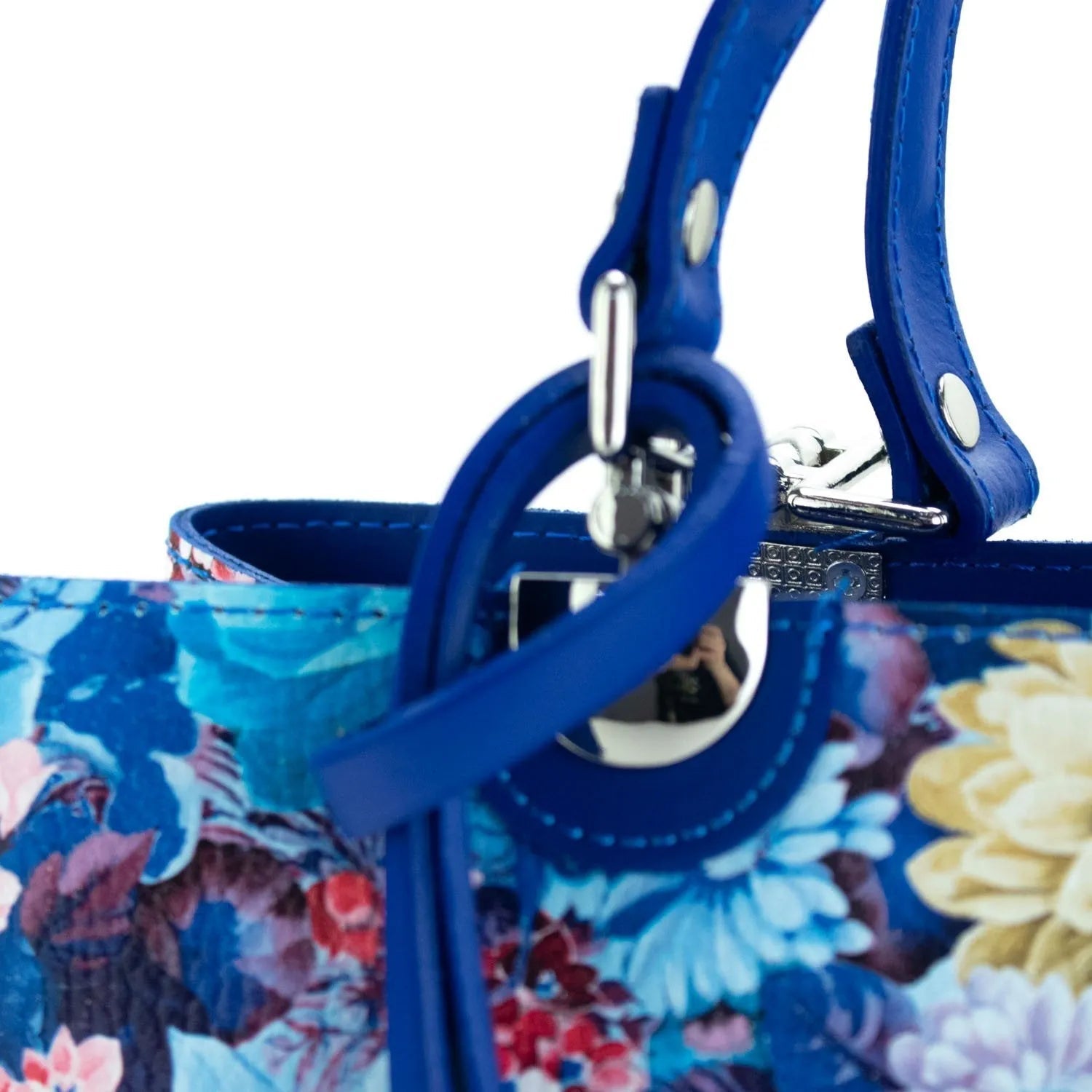 Bolso en piel Pregato Eleganza Colorful Blue - KimondoShop