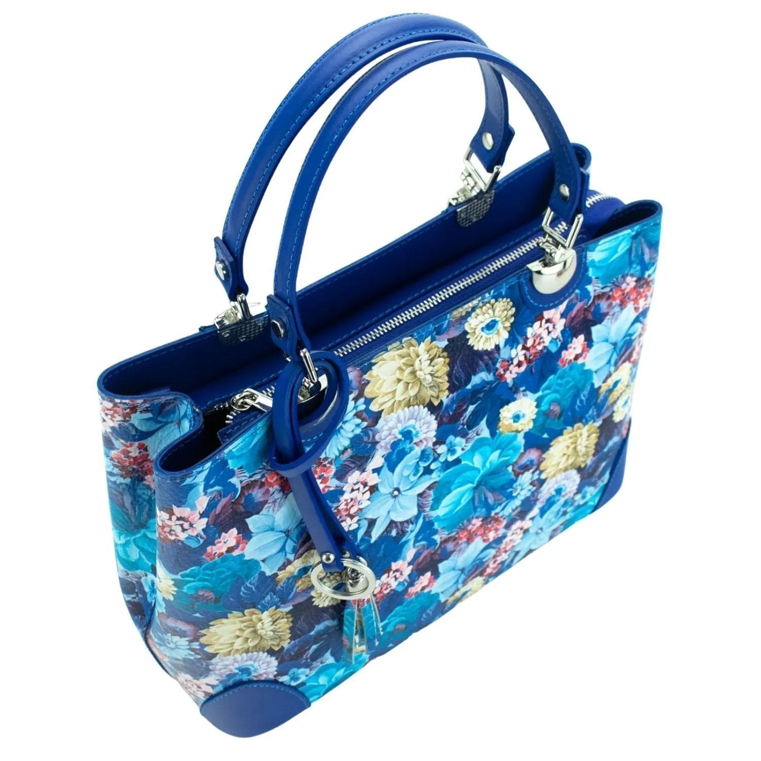 Bolso en piel Pregato Eleganza Colorful Blue - KimondoShop