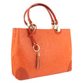 Bolso en piel Pregato Eleganza Grabado Naranja - KimondoShop