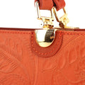 Bolso en piel Pregato Eleganza Grabado Naranja - KimondoShop