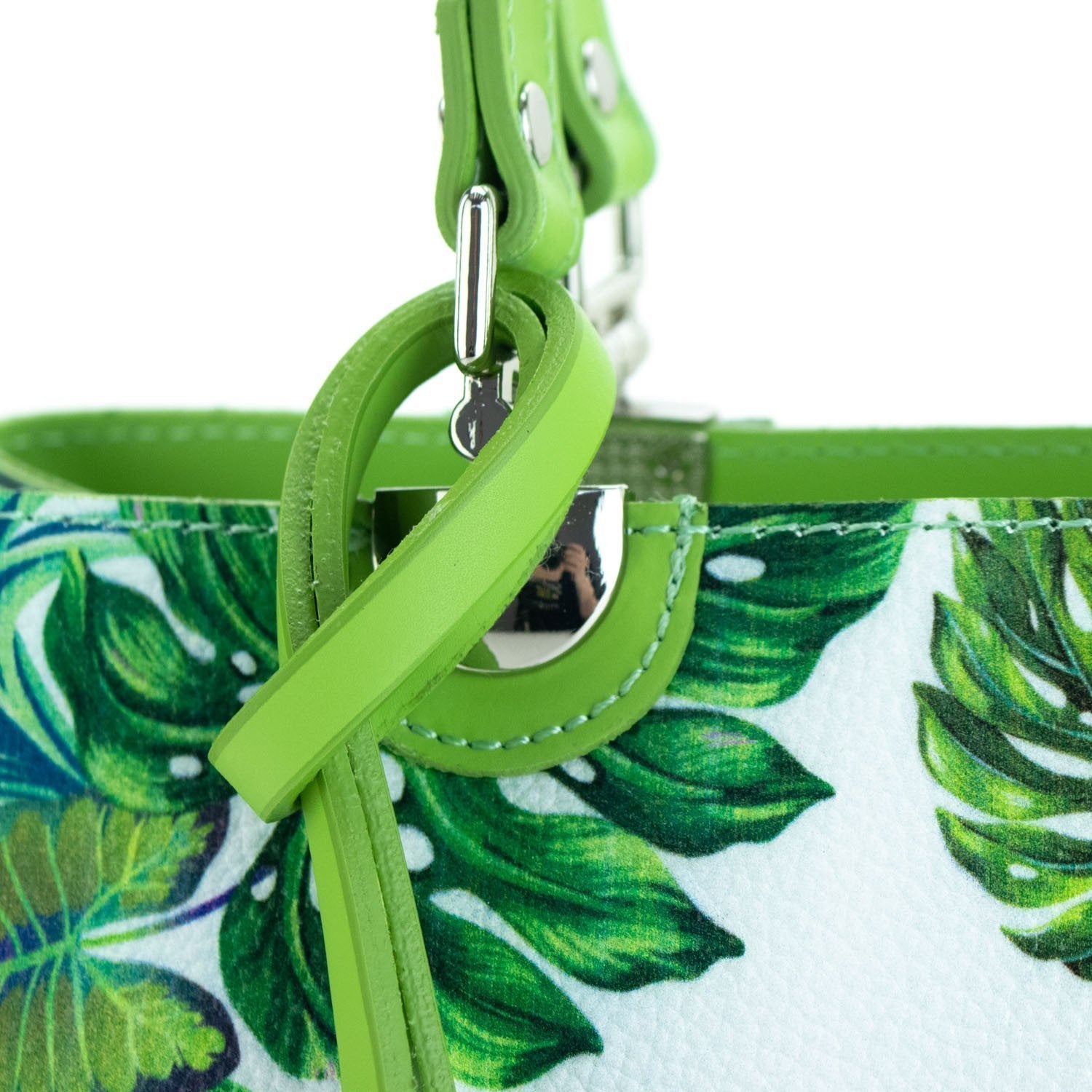 Bolso en piel Pregato Eleganza Tropical Green - KimondoShop