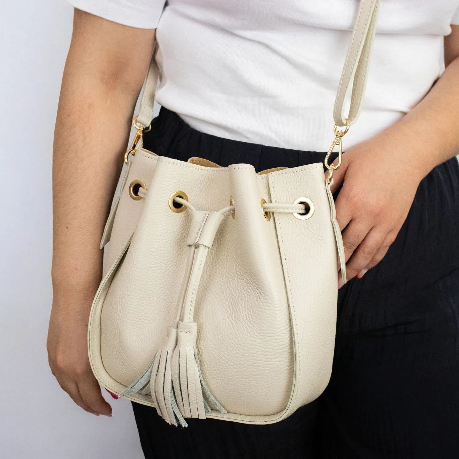 Bolso en Piel Pregato Laguna Beige - KimondoShop