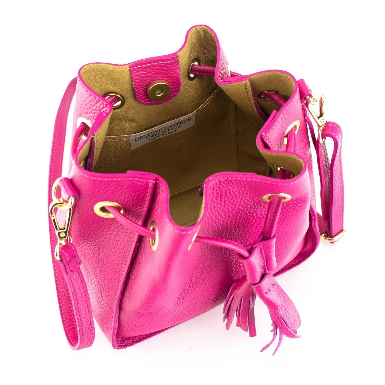 Bolso en Piel Pregato Laguna Fucsia - KimondoShop