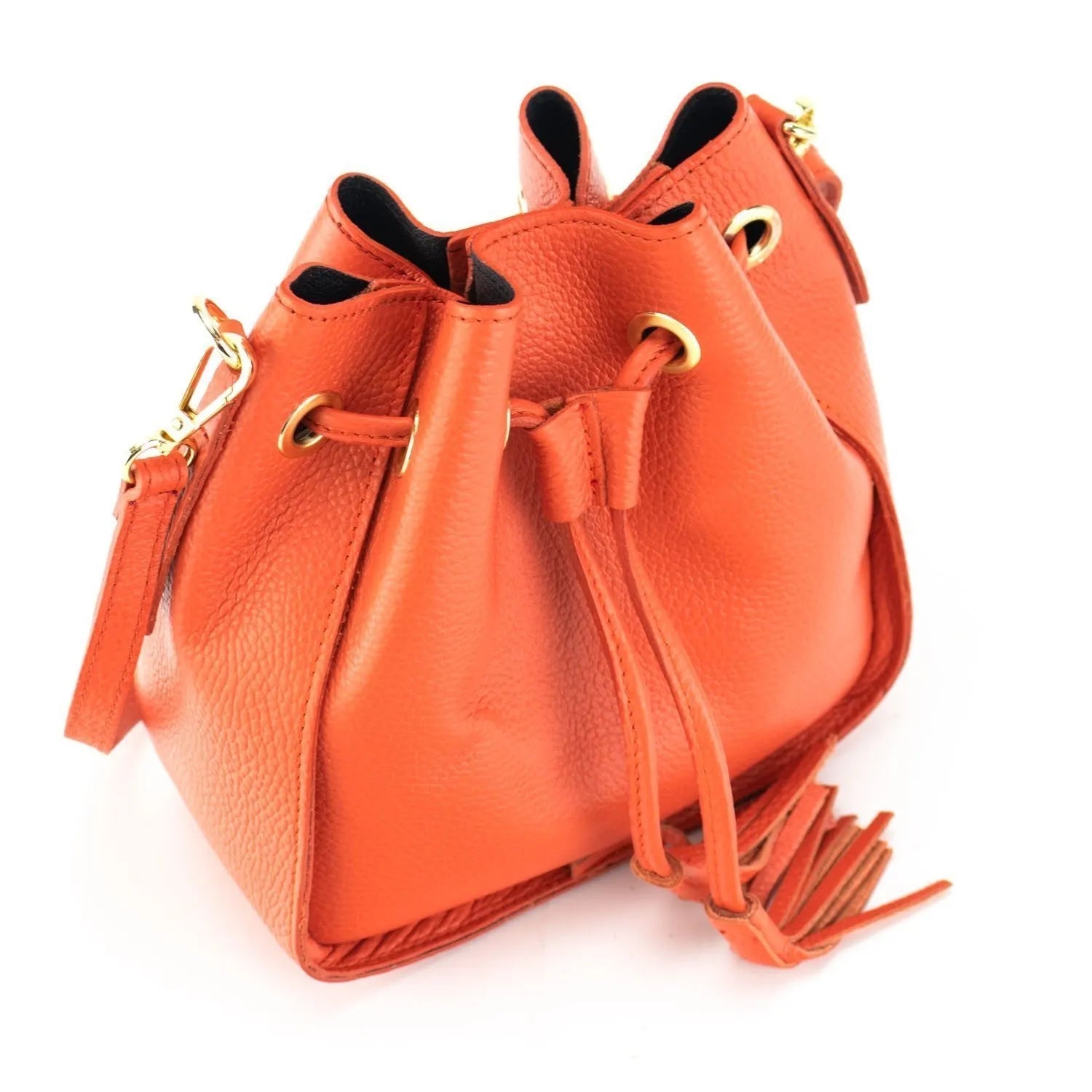 Bolso en Piel Pregato Laguna Naranja - KimondoShop