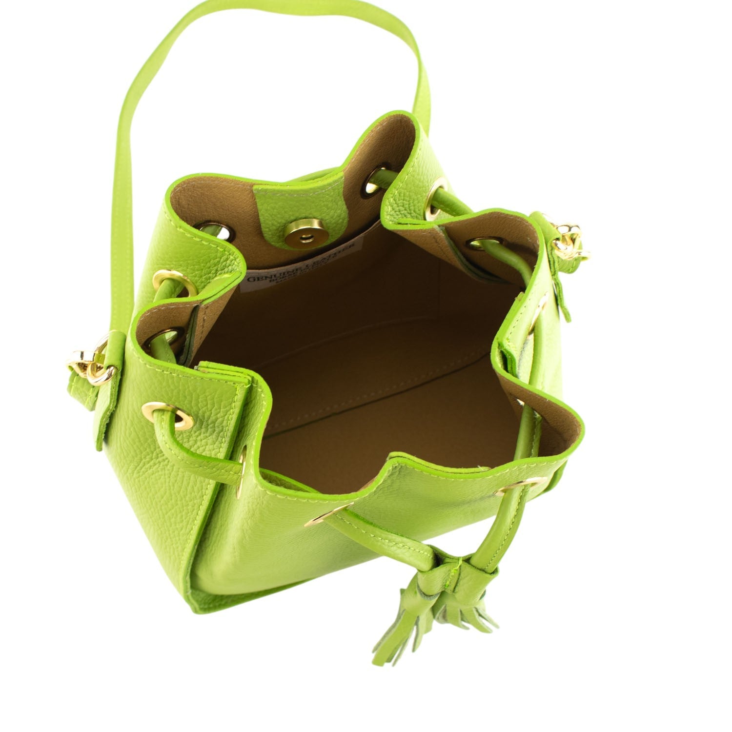 Bolso en Piel Pregato Laguna Verde lima - KimondoShop