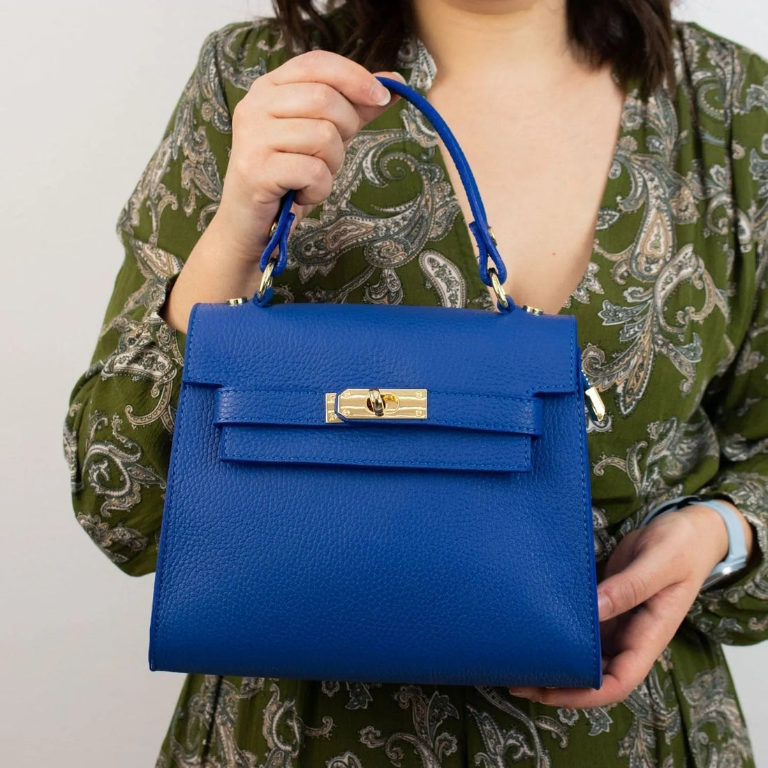 Bolso en Piel Pregato Latenza Azul eléctrico - KimondoShop