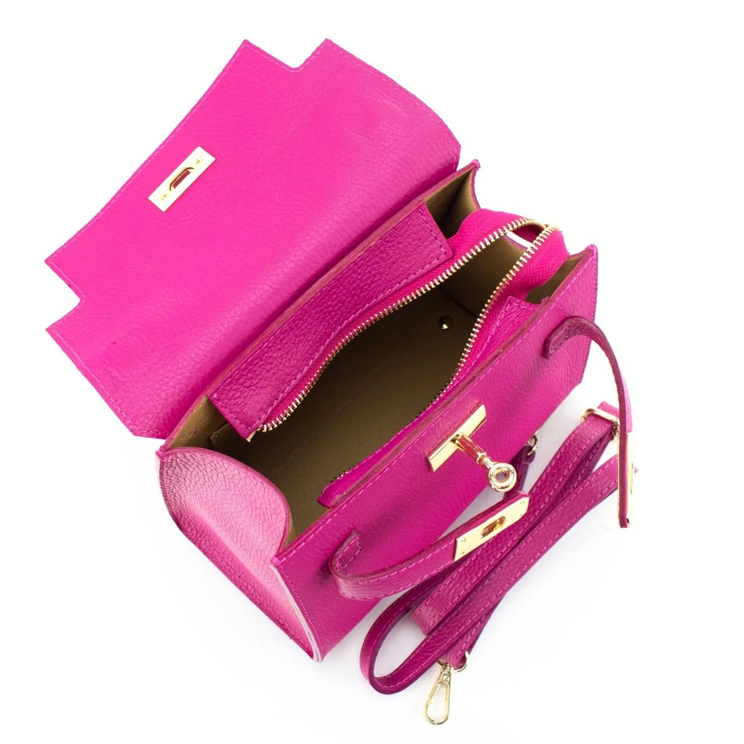 Bolso en Piel Pregato Latenza Fucsia - KimondoShop