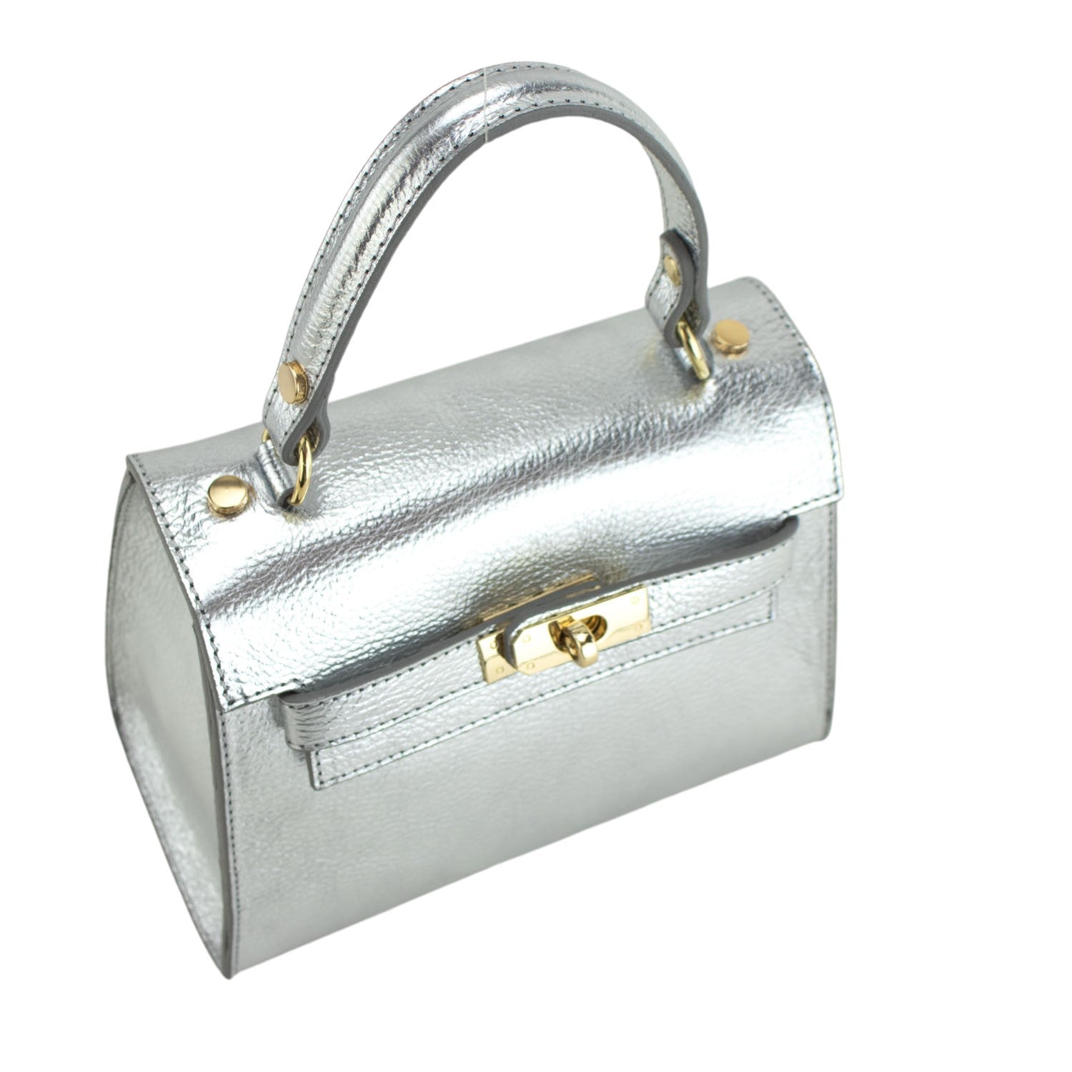 Bolso en Piel Pregato Latenza Plata - KimondoShop