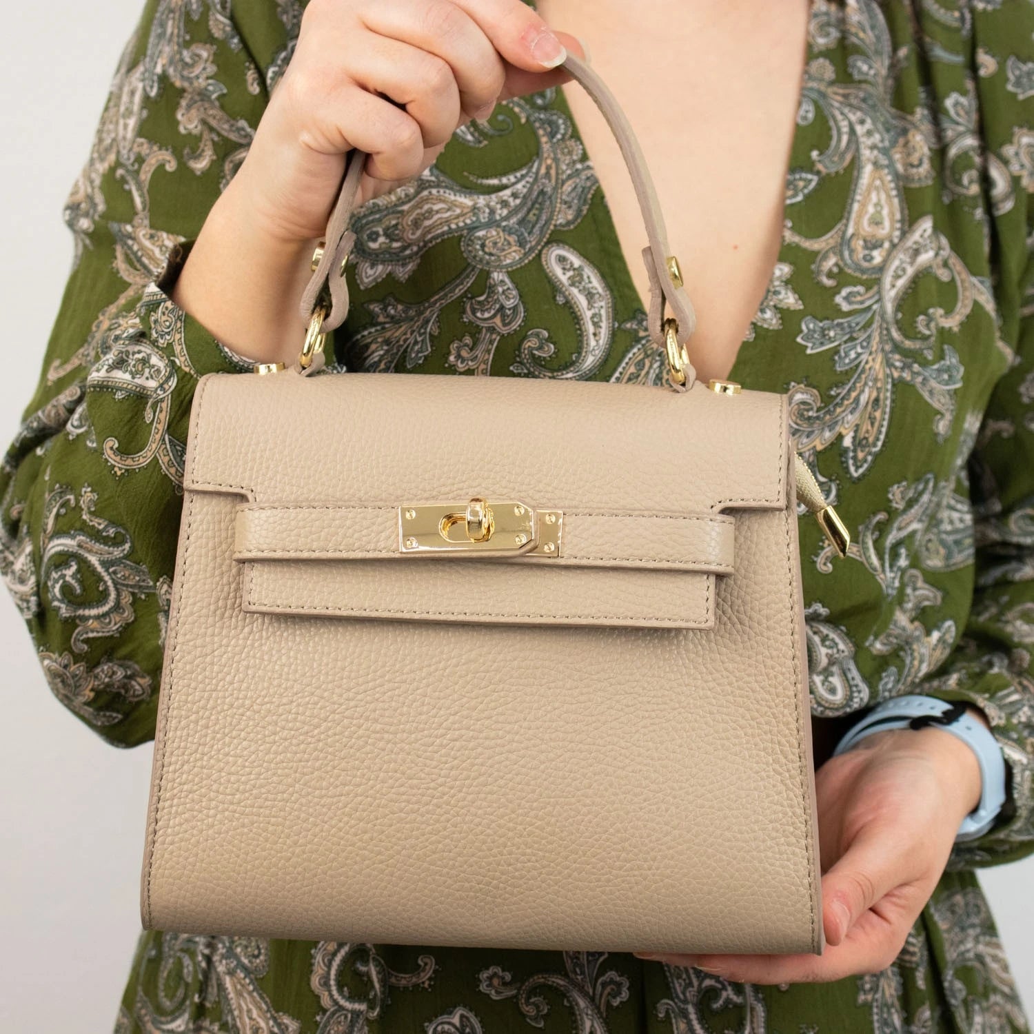 Bolso en Piel Pregato Latenza Taupe - KimondoShop