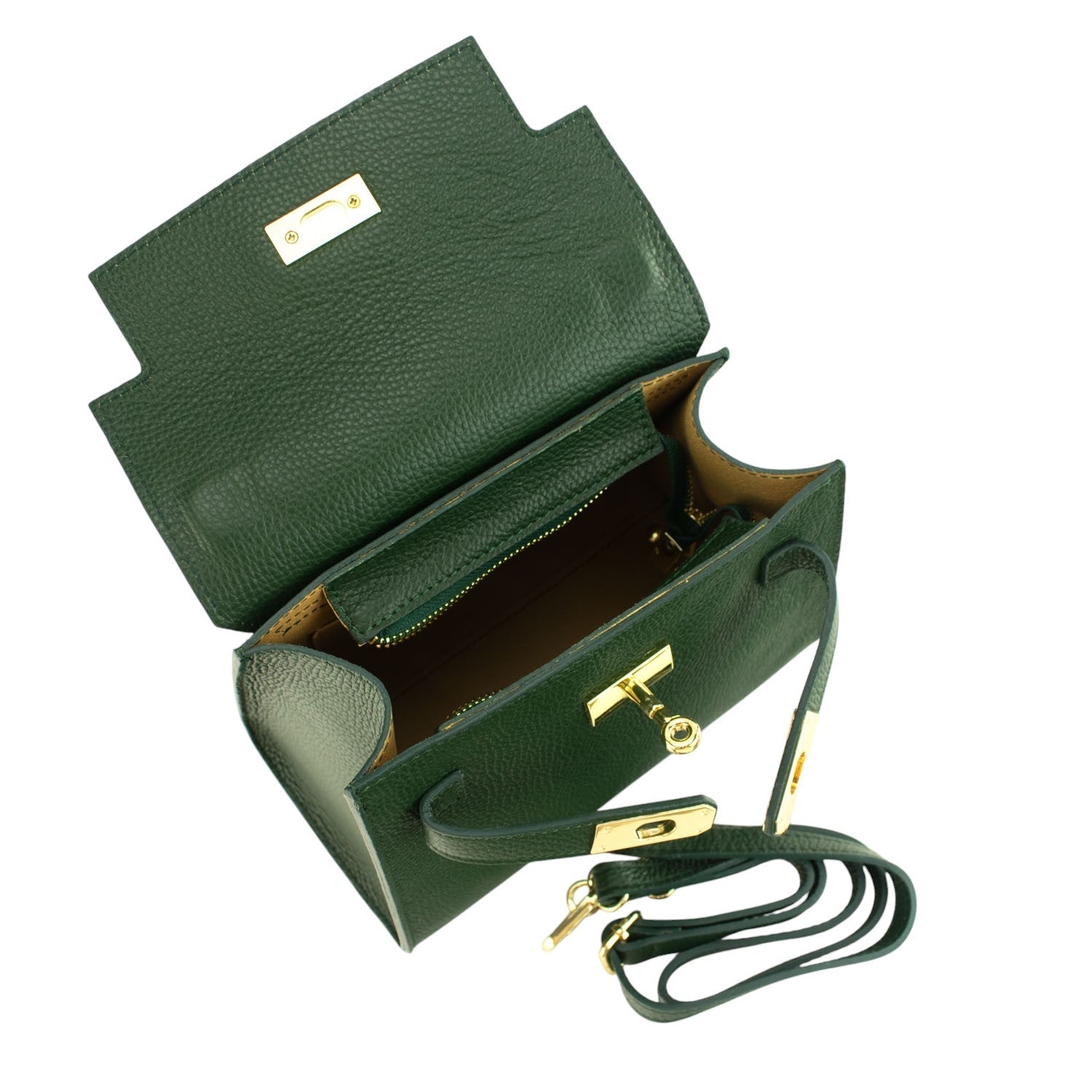 Bolso en Piel Pregato Latenza Verde aveto - KimondoShop