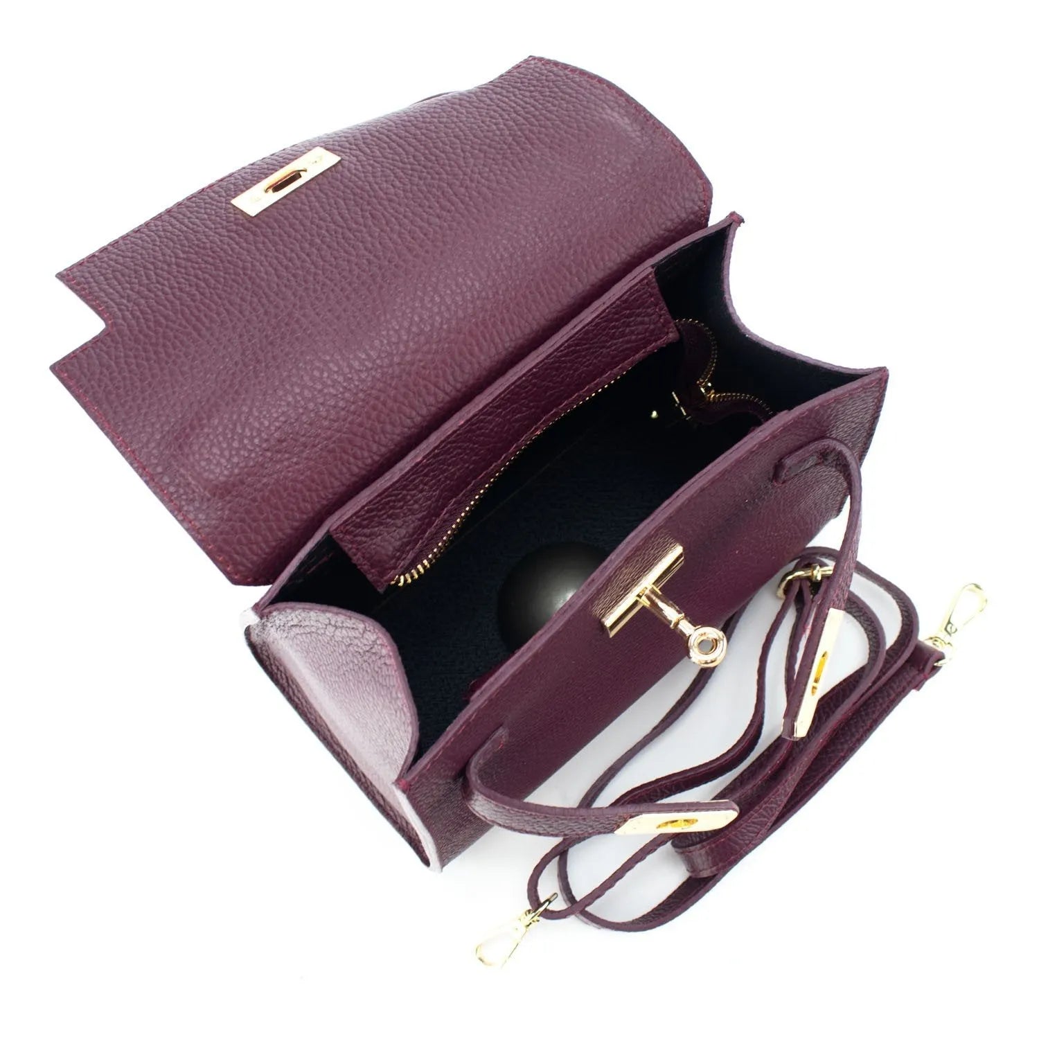 Bolso en Piel Pregato Latenza Vino - KimondoShop