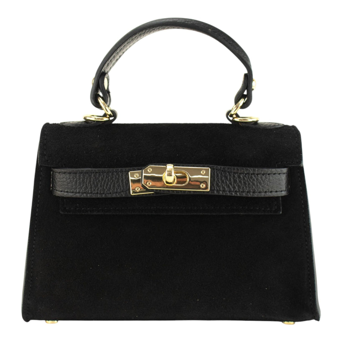 Bolso en Piel Pregato mini Latenza Ante Negro - KimondoShop
