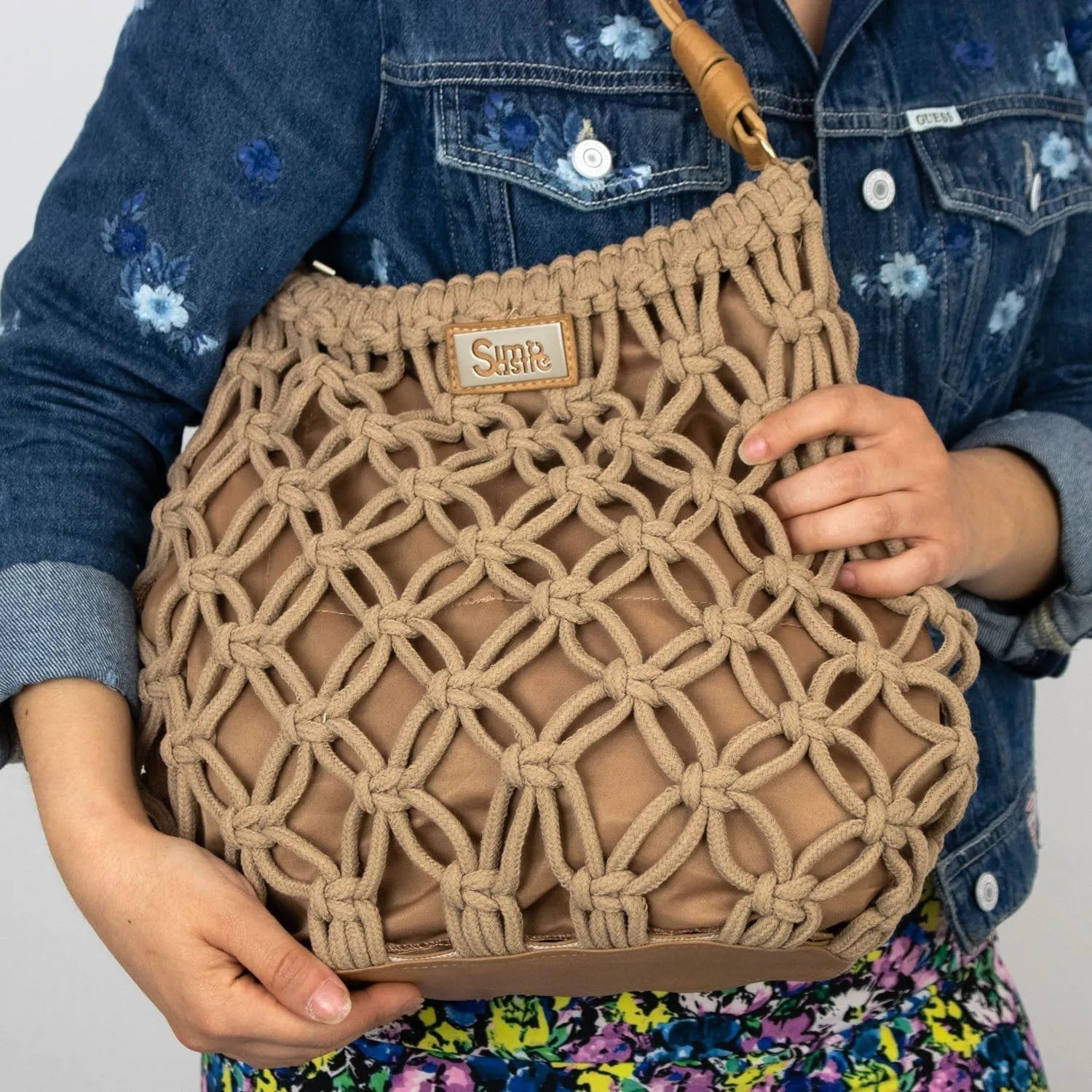 Bolso hobo de hombro en cuerda trenzada Simosastre Jackie - KimondoShop