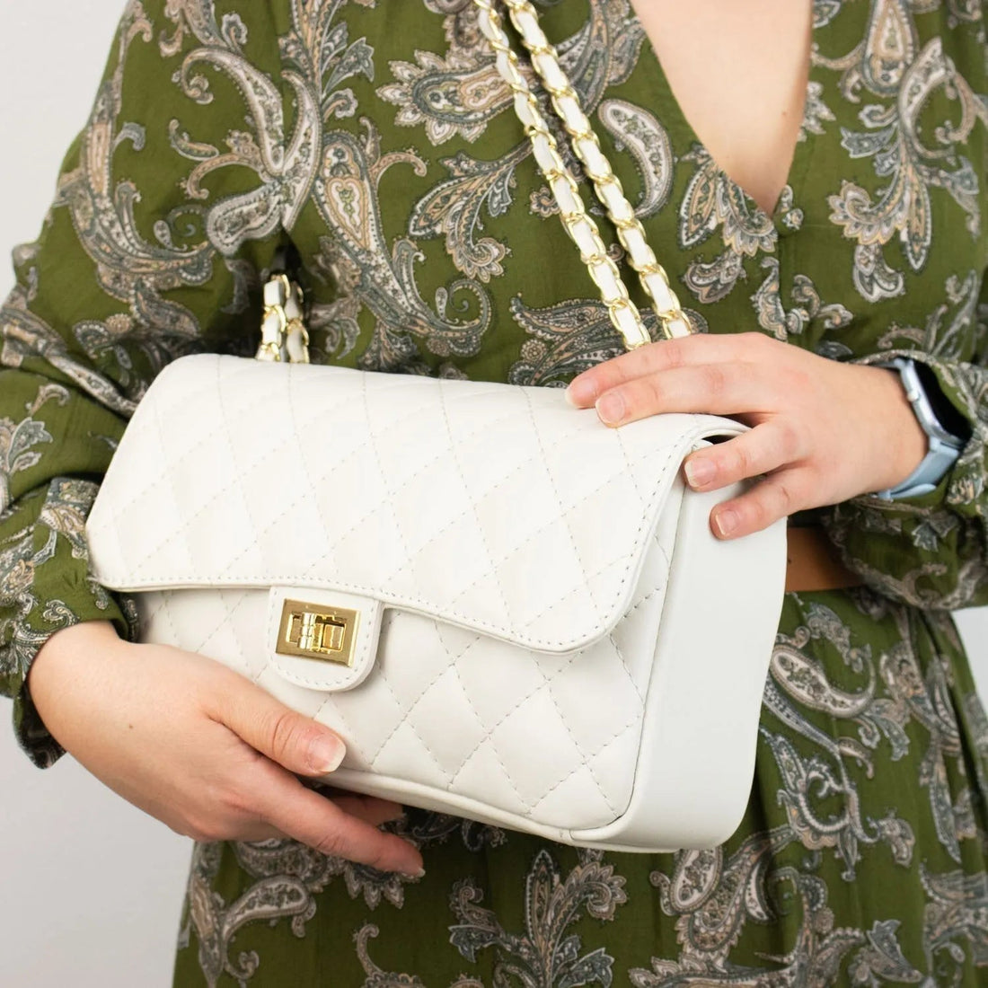 Bolso Piel Pregato Classy Blanco - KimondoShop