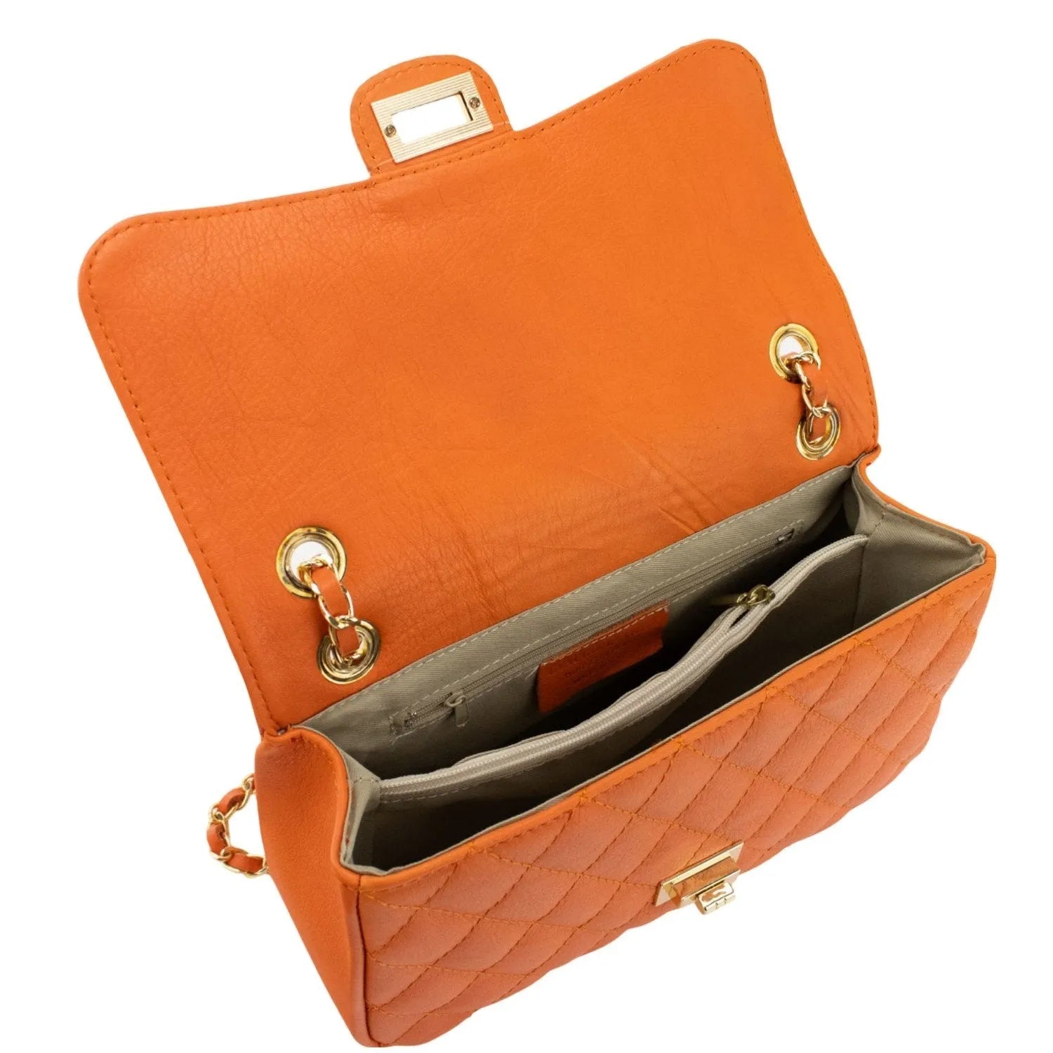 Bolso Piel Pregato Classy Naranja - KimondoShop