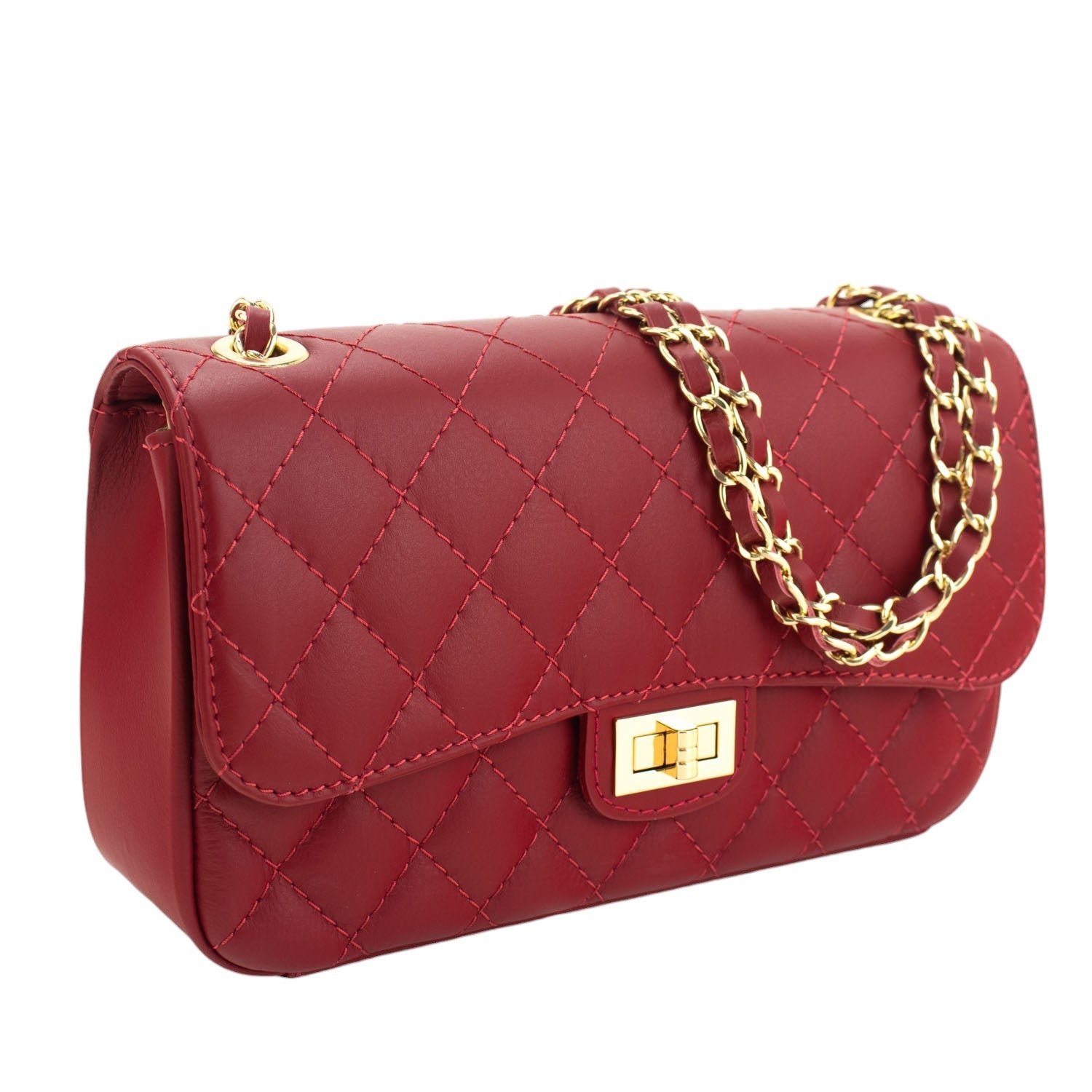 Bolso Piel Pregato Classy Rojo oscuro - KimondoShop