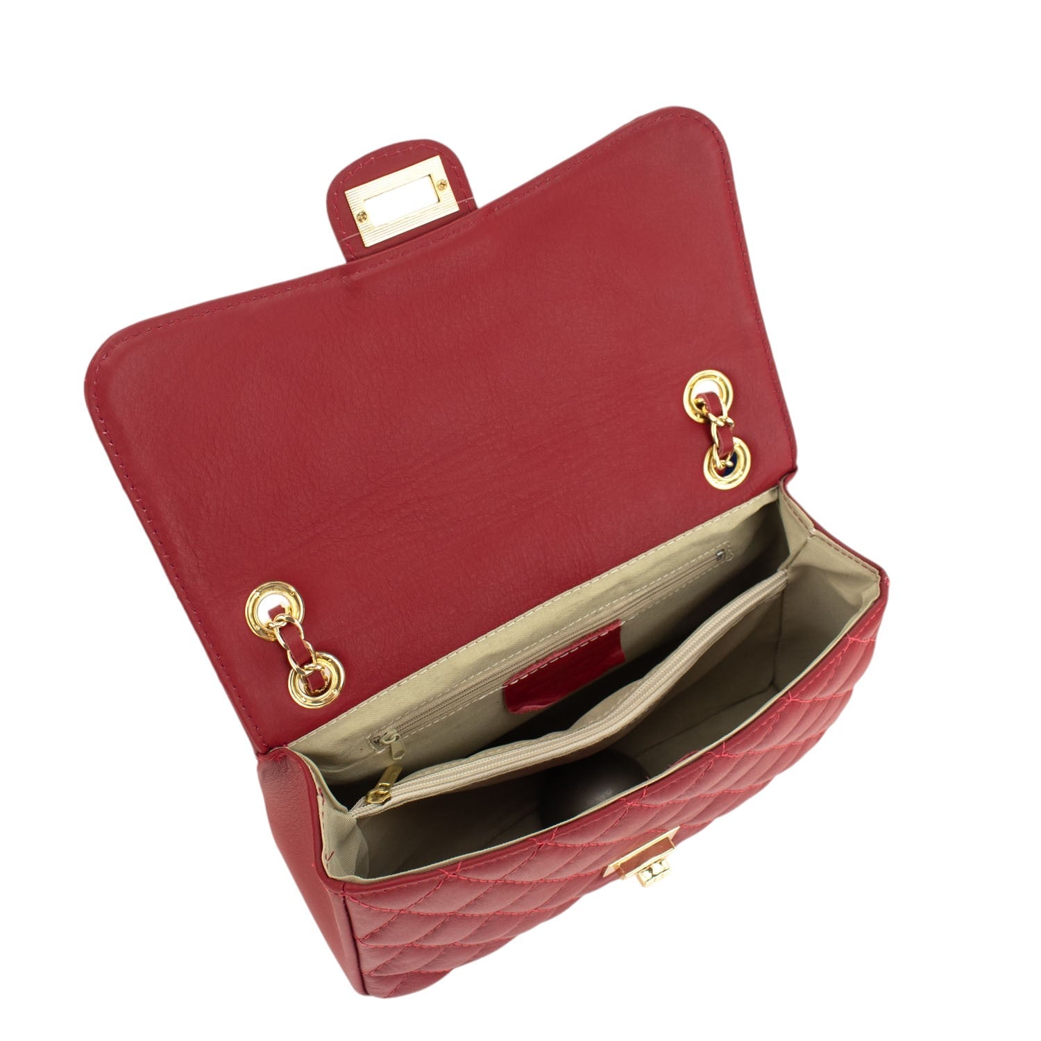 Bolso Piel Pregato Classy Rojo oscuro - KimondoShop