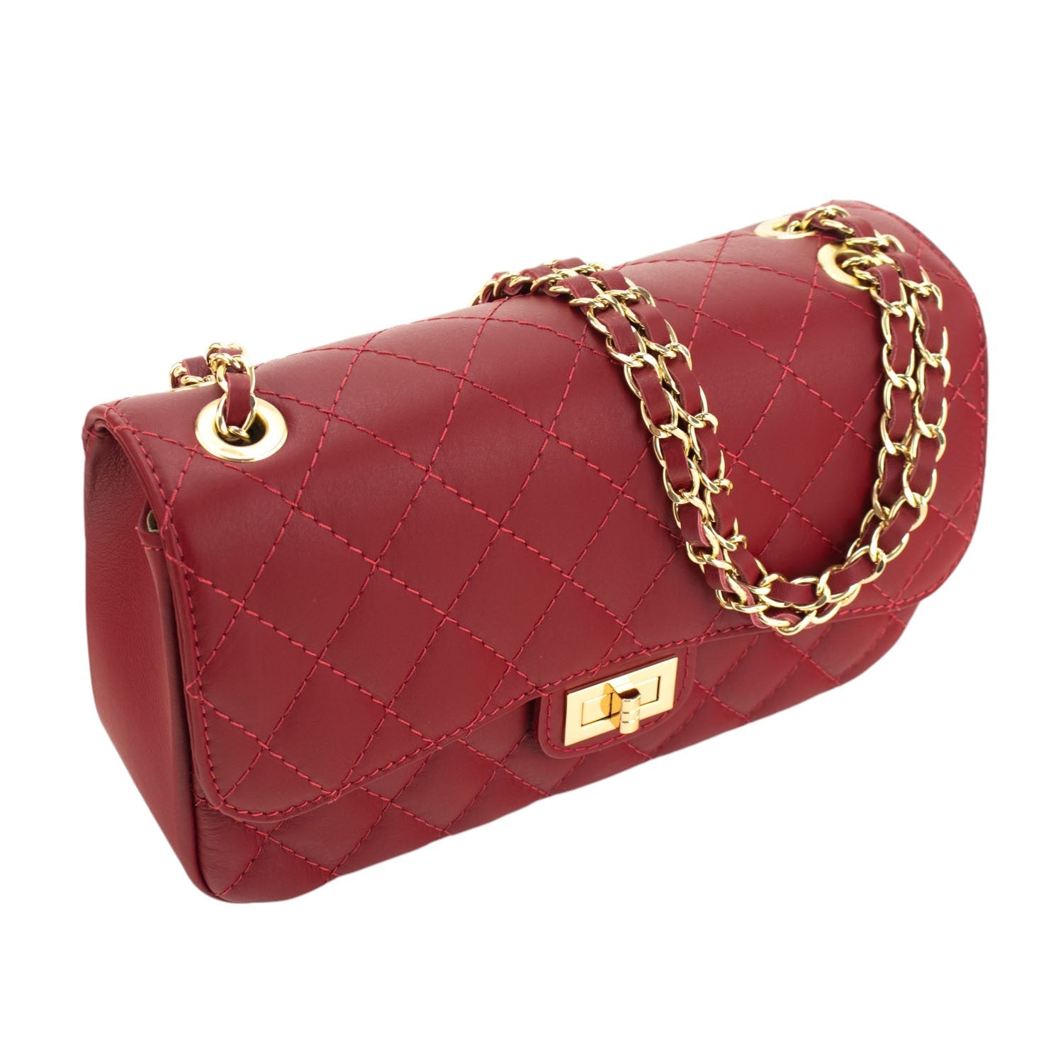 Bolso Piel Pregato Classy Rojo oscuro - KimondoShop