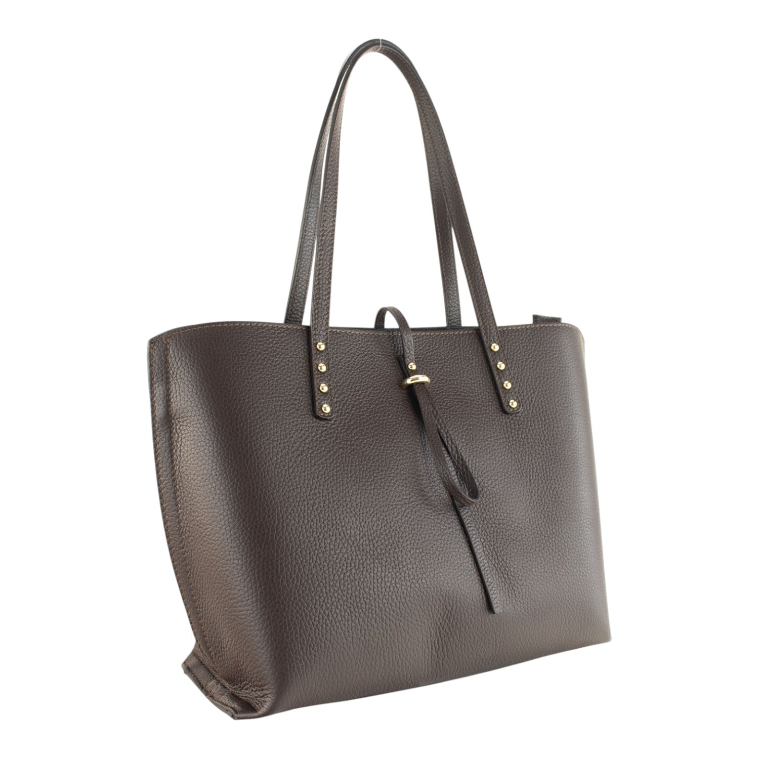 Bolso Shopper en Piel Pregato Loggia Chocolate - KimondoShop