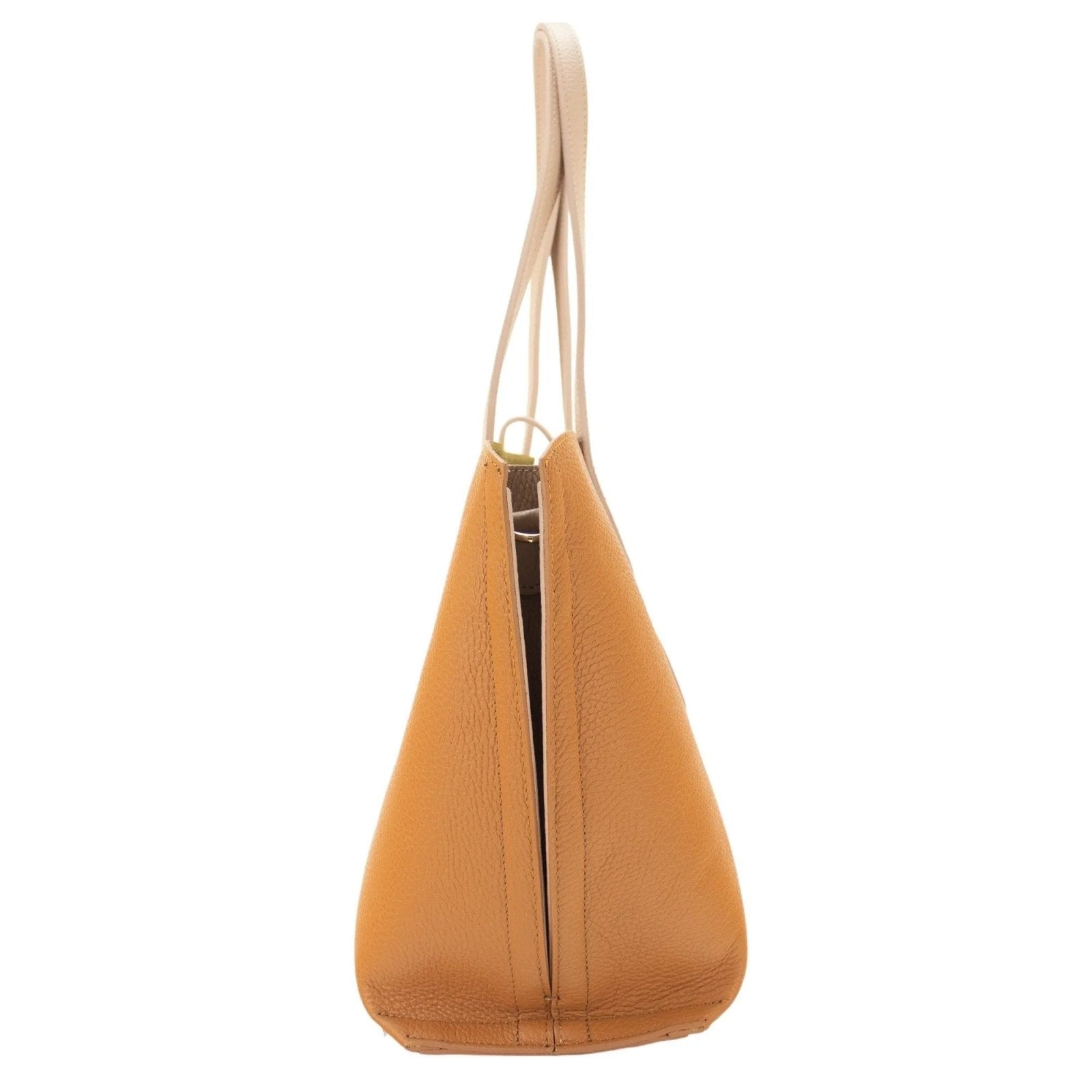 Bolso Shopper en Piel Pregato Loggia Marrón Beige - KimondoShop