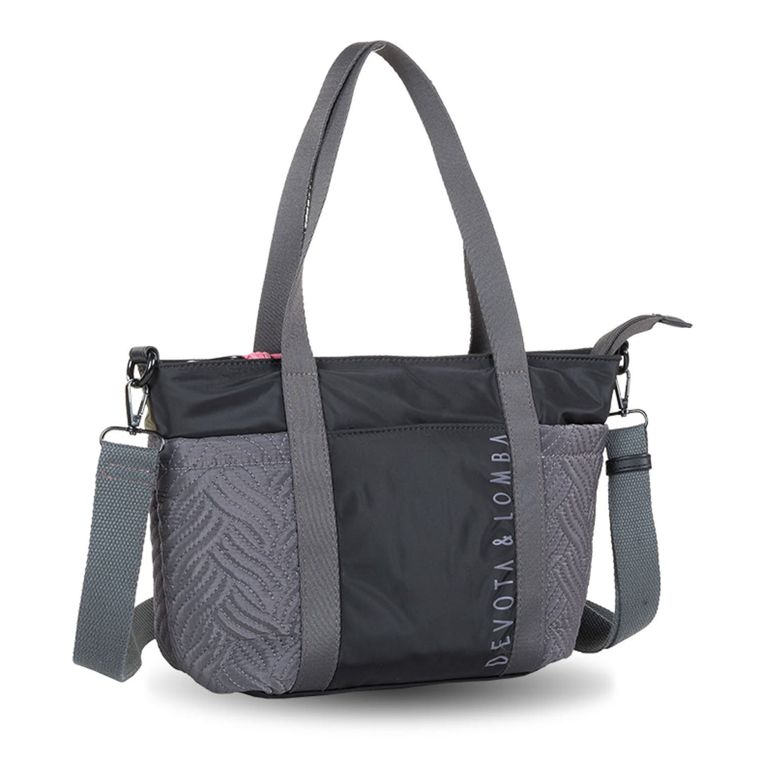 Bolso Shopper pequeño Devota Lomba Field Negro - KimondoShop