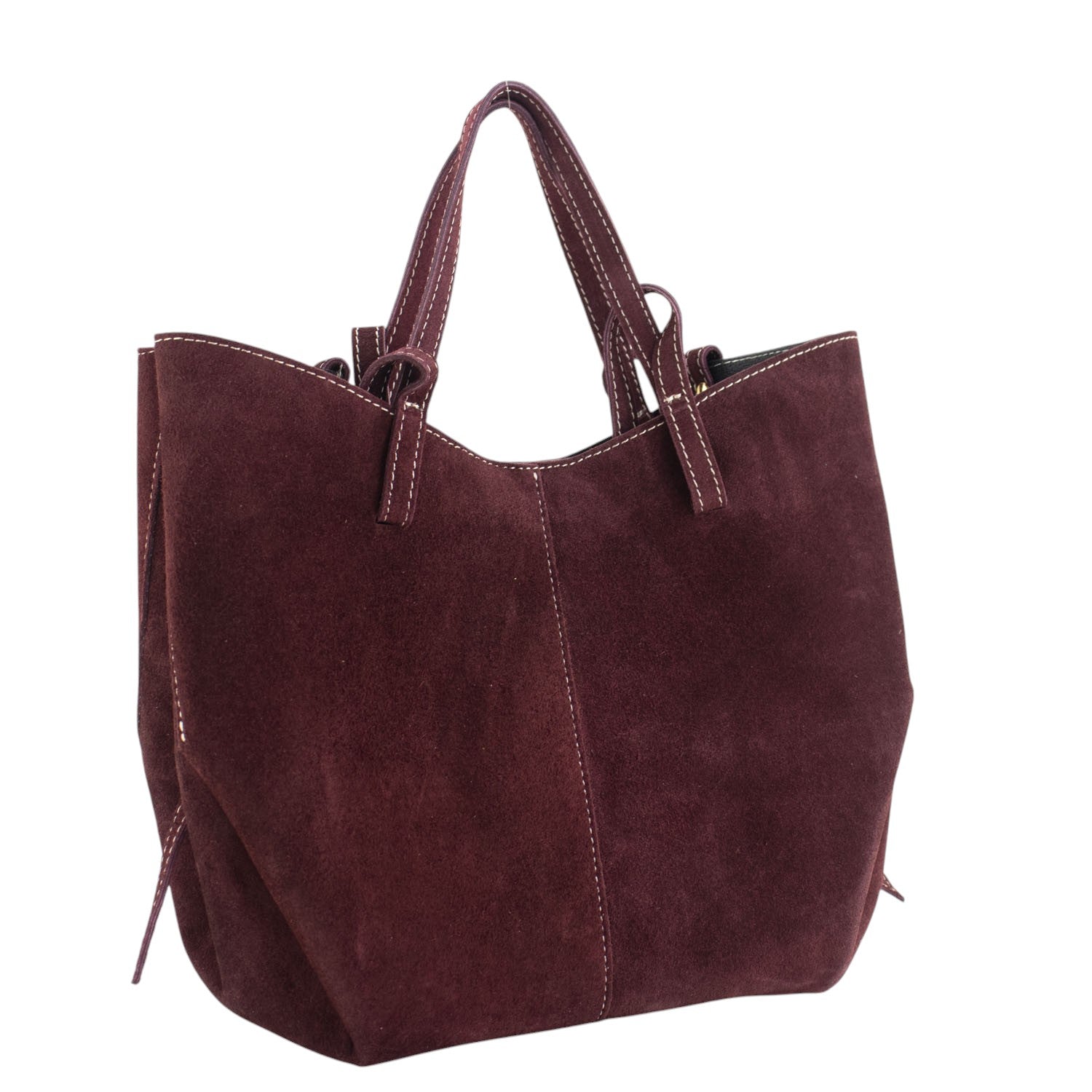 Bolso shopper Piel Pregato Venetto Burdeos - KimondoShop