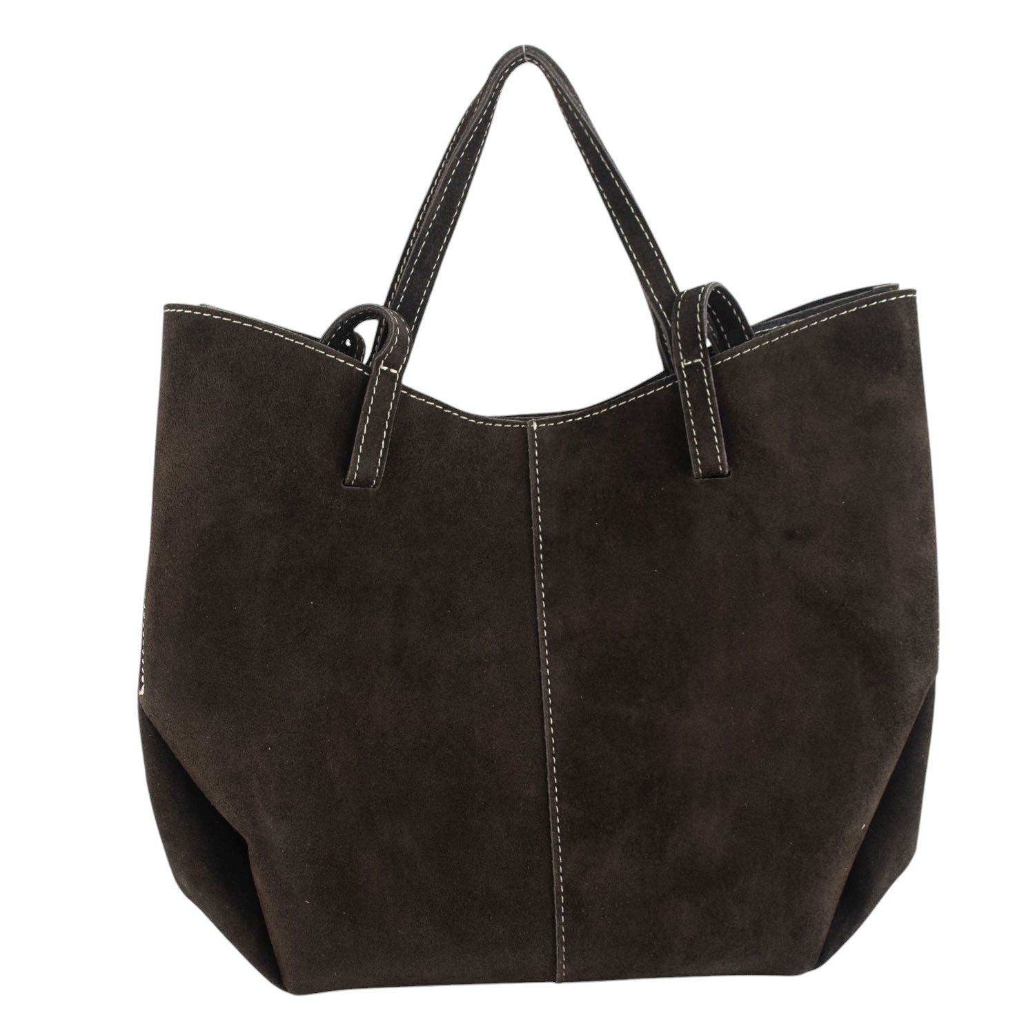 Bolso shopper Piel Pregato Venetto Marrón oscuro - KimondoShop