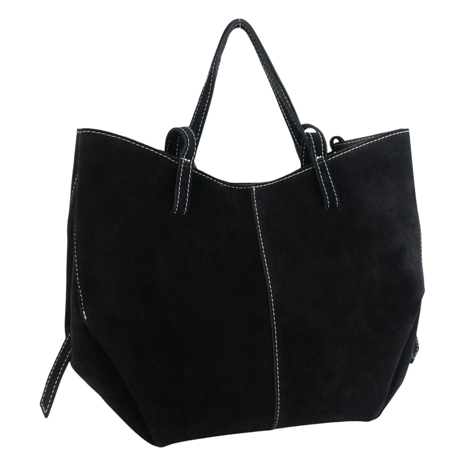 Bolso shopper Piel Pregato Venetto Negro - KimondoShop