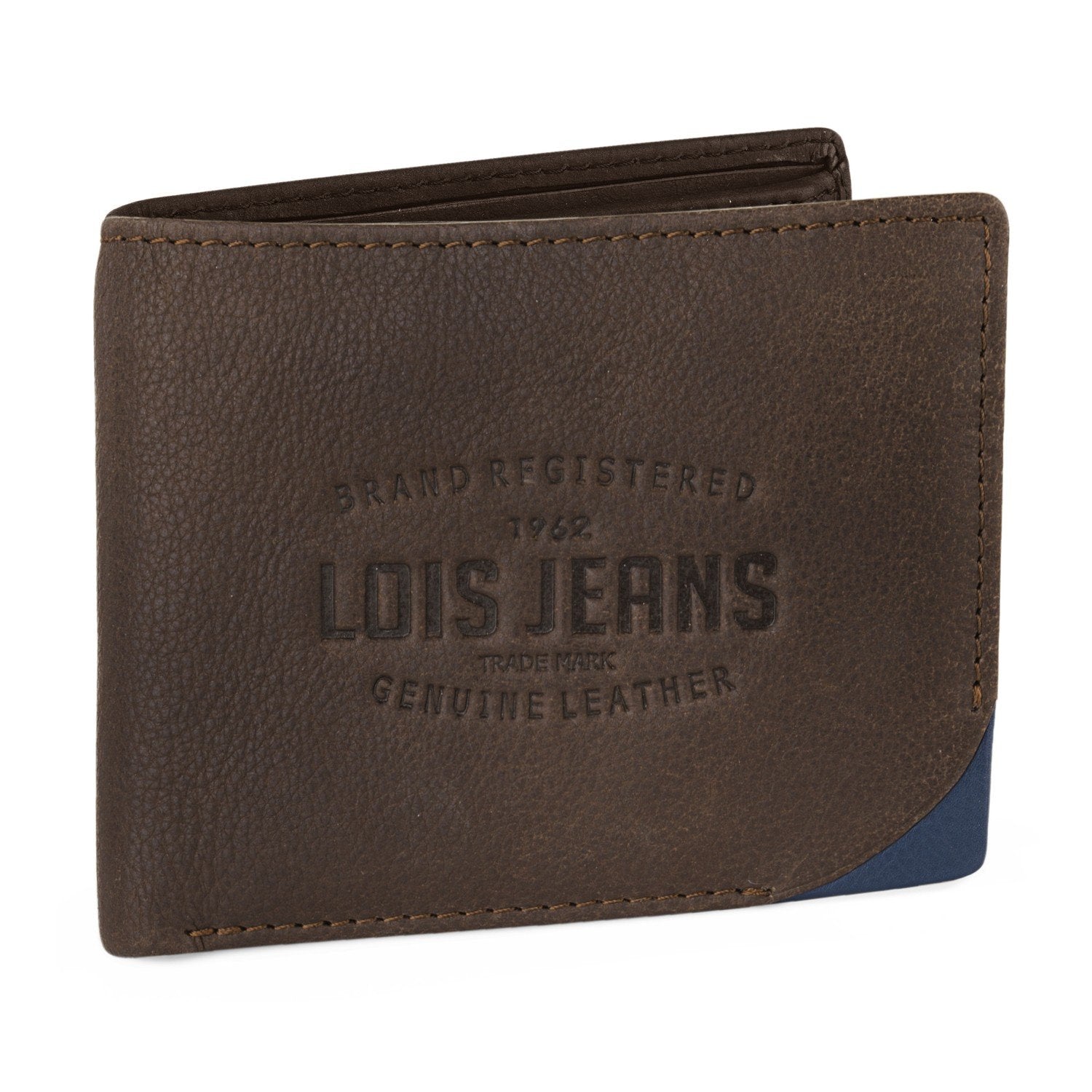 Cartera de piel hombre apaisada Lois Kingston - KimondoShop