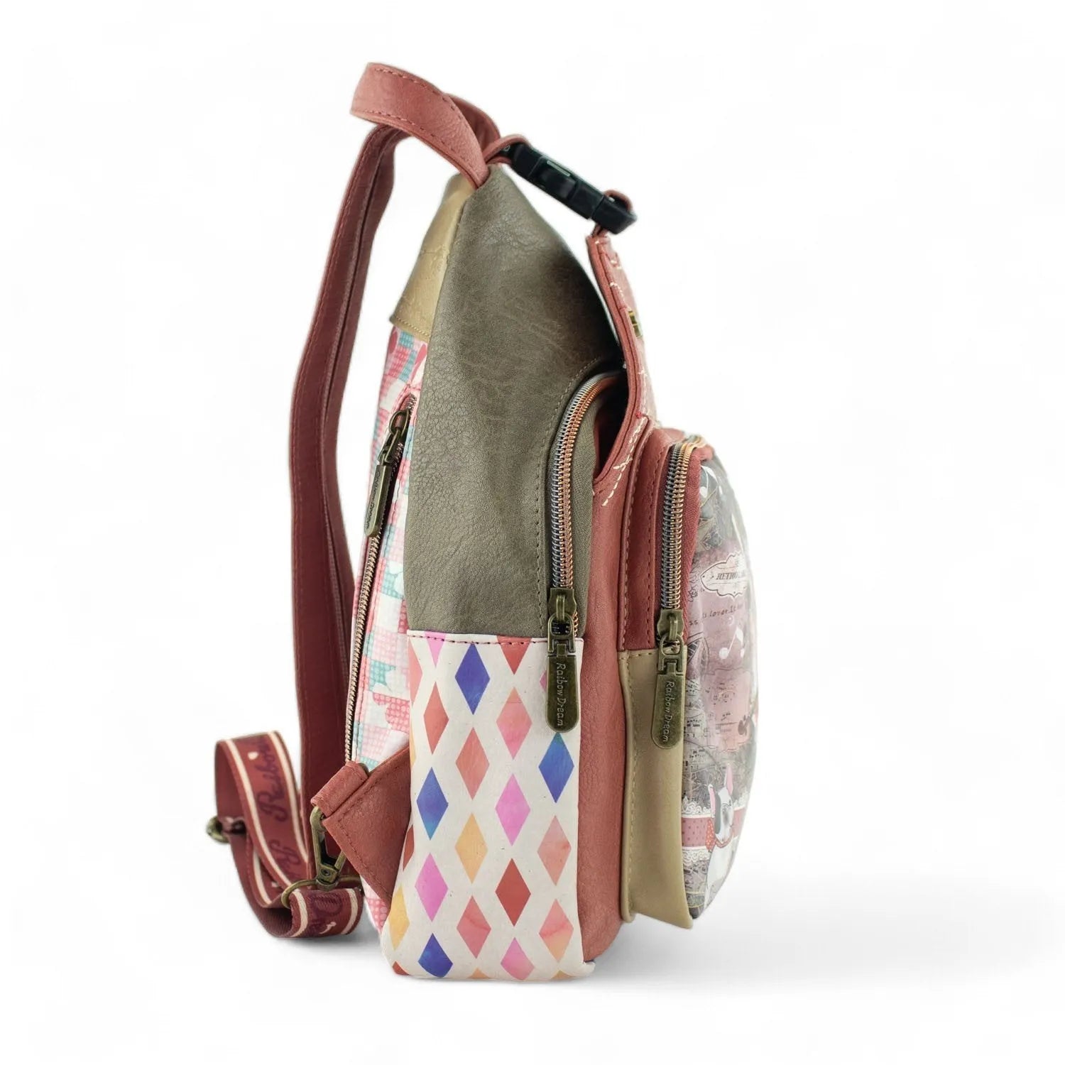 Mochila antirrobo Sweet Candy Rainbow Dreams Burdeos - KimondoShop