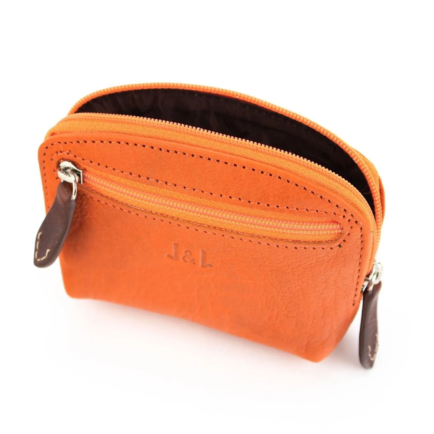 Monedero Piel Basics JL Piel Brida Naranja - KimondoShop