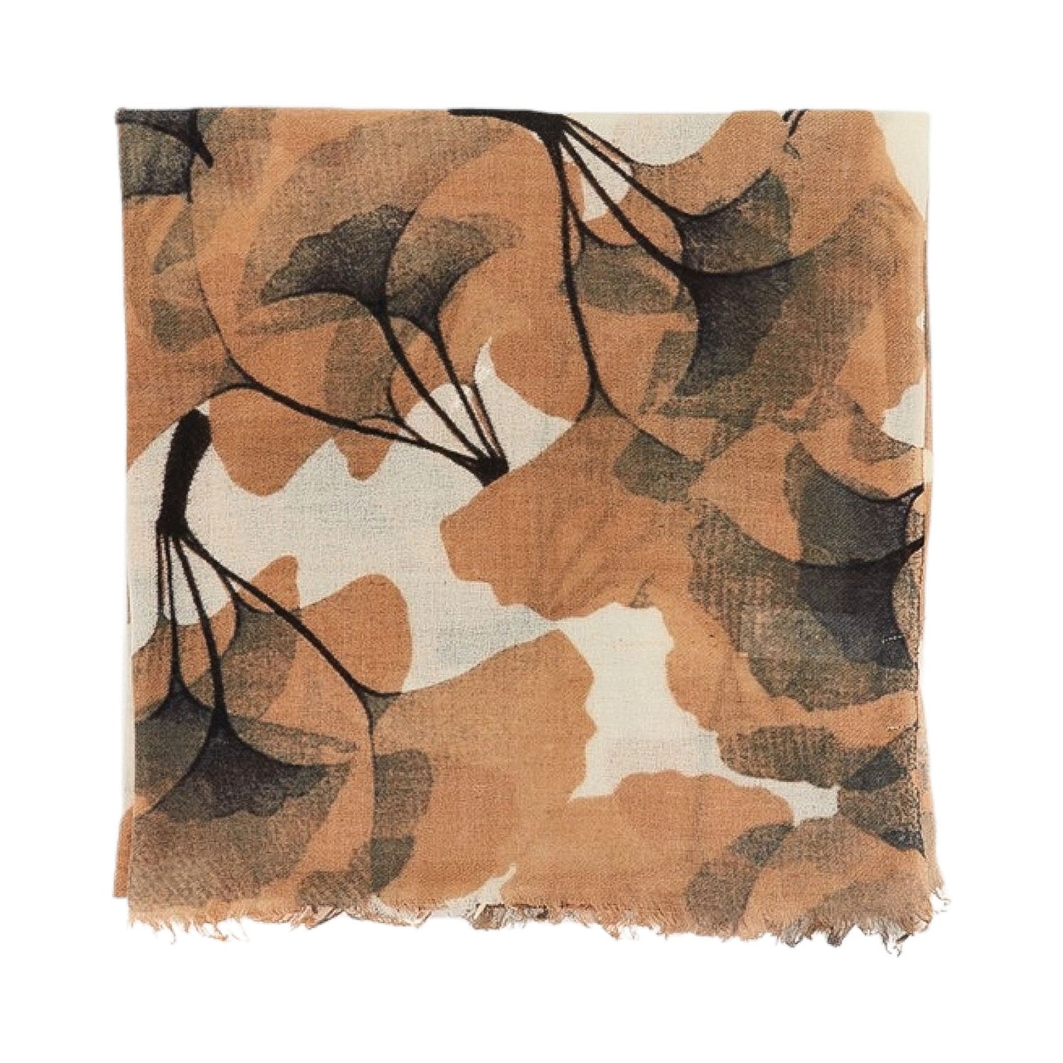 Pañuelo de lana estampado Abbacino Kramer Camel - KimondoShop